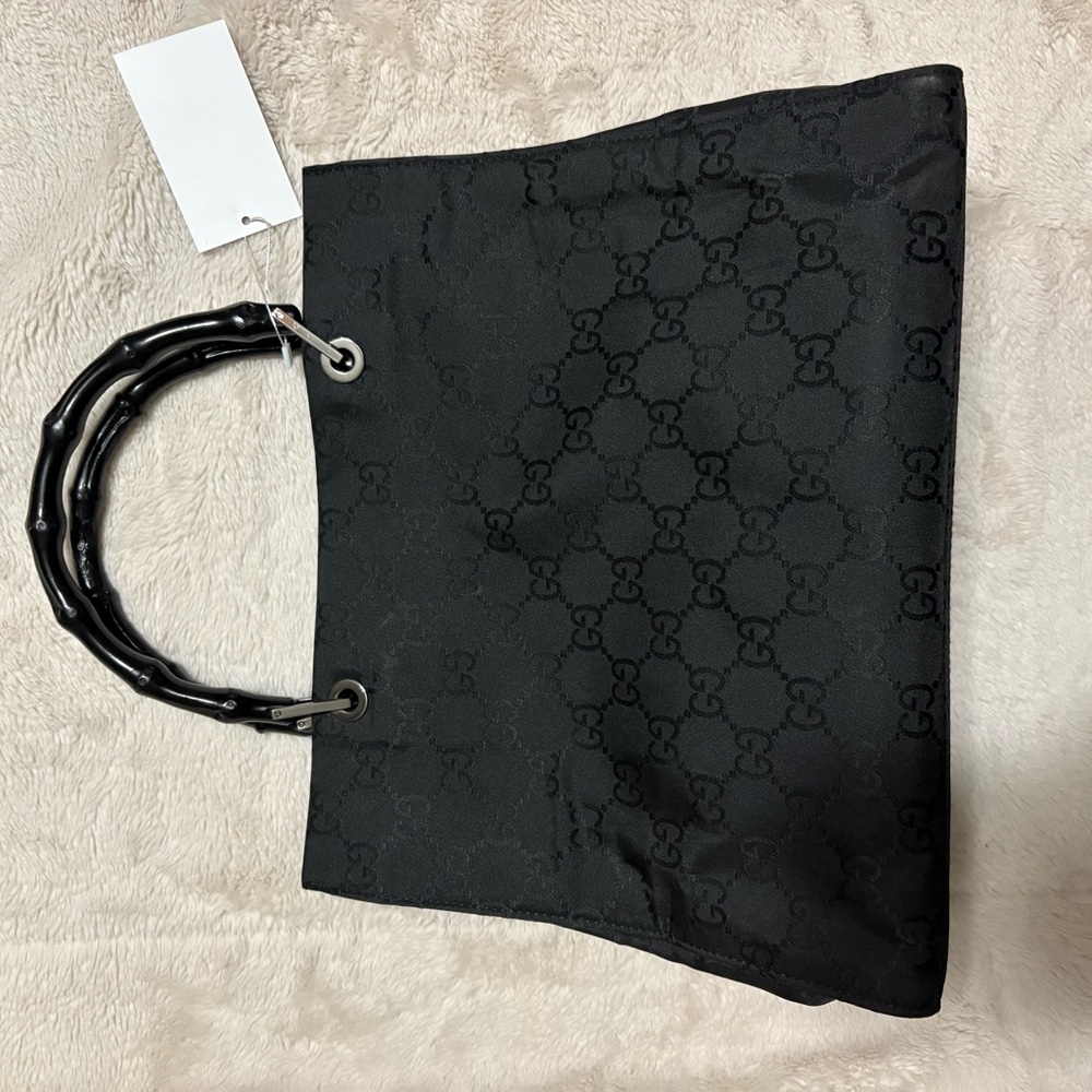 Gucci Black Bamboo Handle Tote